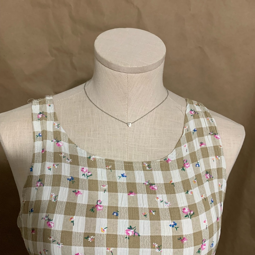 Vintage plaid floral dress.